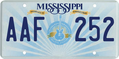 MS license plate AAF252