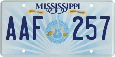 MS license plate AAF257