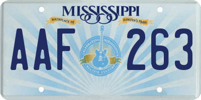 MS license plate AAF263
