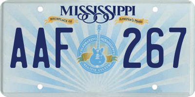 MS license plate AAF267