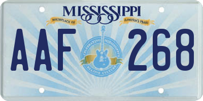 MS license plate AAF268