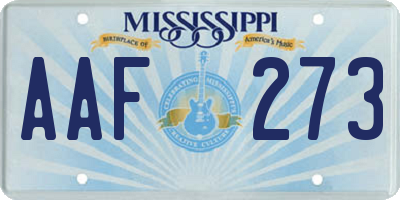 MS license plate AAF273