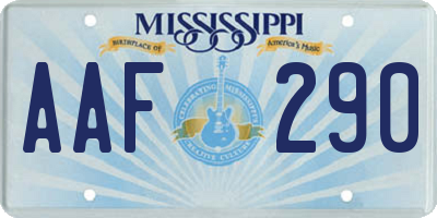 MS license plate AAF290