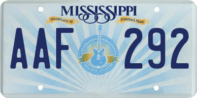MS license plate AAF292