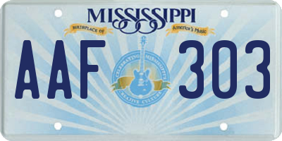 MS license plate AAF303