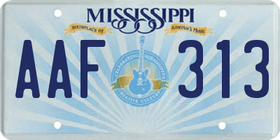 MS license plate AAF313