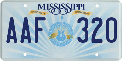 MS license plate AAF320