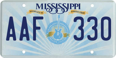 MS license plate AAF330