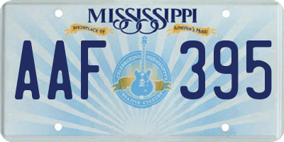 MS license plate AAF395