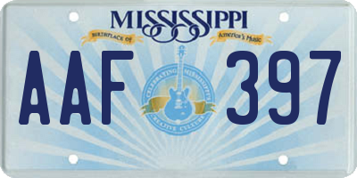 MS license plate AAF397