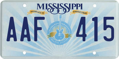 MS license plate AAF415
