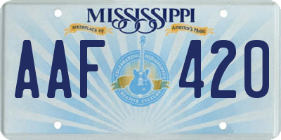 MS license plate AAF420