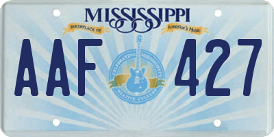MS license plate AAF427