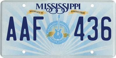 MS license plate AAF436