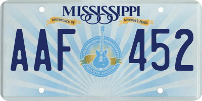 MS license plate AAF452