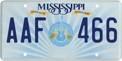 MS license plate AAF466