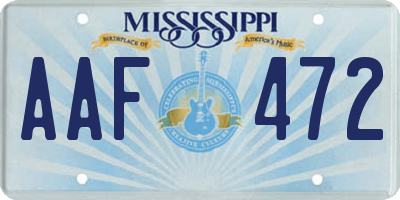 MS license plate AAF472