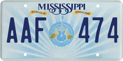 MS license plate AAF474