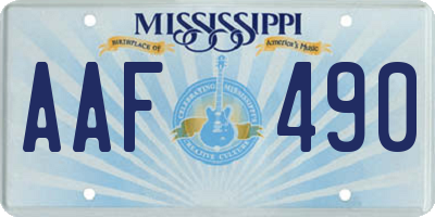 MS license plate AAF490