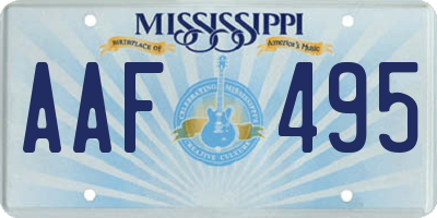 MS license plate AAF495
