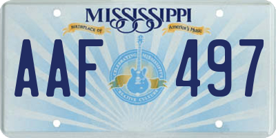 MS license plate AAF497