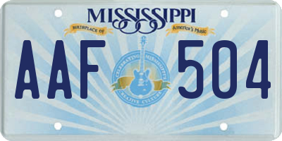 MS license plate AAF504