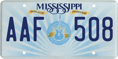 MS license plate AAF508