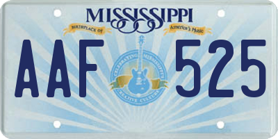 MS license plate AAF525