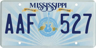 MS license plate AAF527
