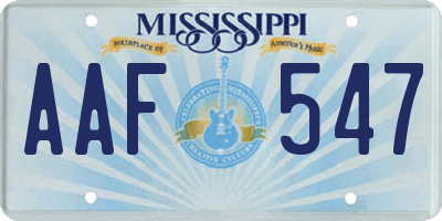 MS license plate AAF547