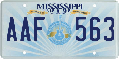 MS license plate AAF563
