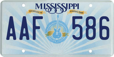 MS license plate AAF586