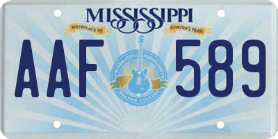 MS license plate AAF589