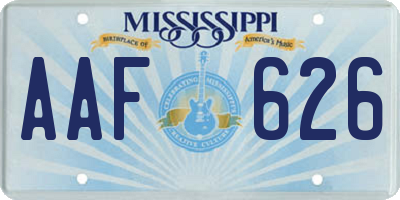 MS license plate AAF626