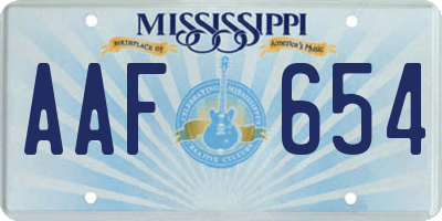 MS license plate AAF654