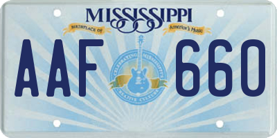 MS license plate AAF660