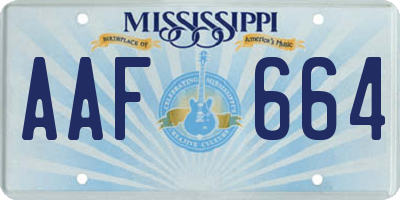 MS license plate AAF664
