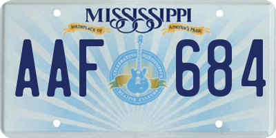MS license plate AAF684