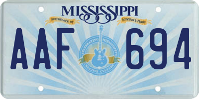MS license plate AAF694