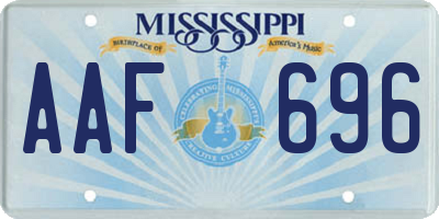 MS license plate AAF696
