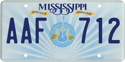 MS license plate AAF712