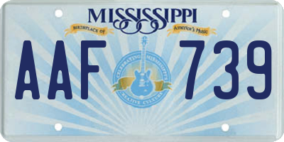MS license plate AAF739