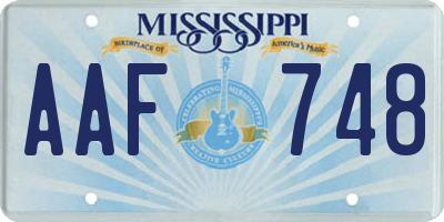 MS license plate AAF748