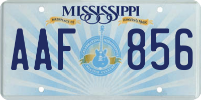 MS license plate AAF856