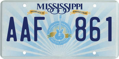 MS license plate AAF861