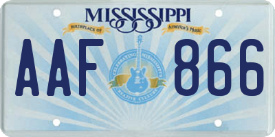 MS license plate AAF866