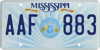 MS license plate AAF883