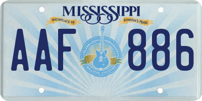 MS license plate AAF886