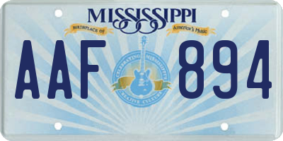 MS license plate AAF894