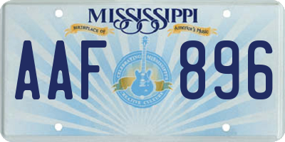MS license plate AAF896